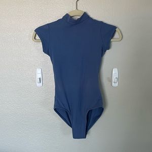 MARIIA BLUE MOCK NECK LEOTARD